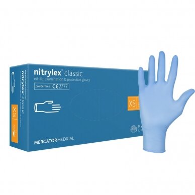 Nitrylex Blue XS Mercator Classic pirštinės Be pudros